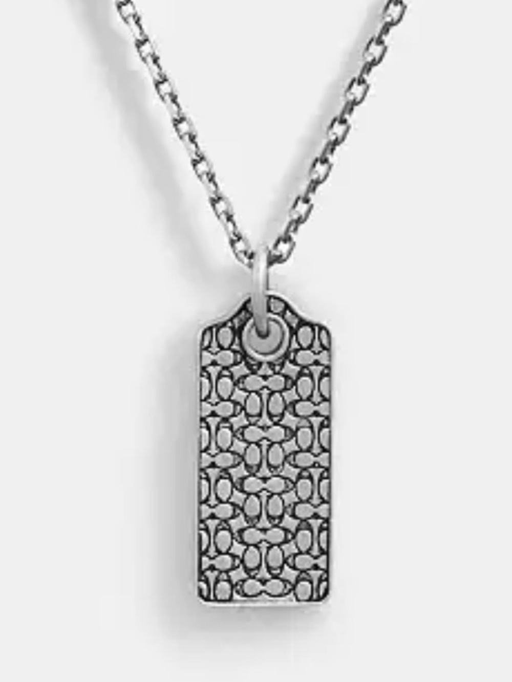 Coach Sterling Silver Signature Dog Tag Necklace - Picture 2 of 2